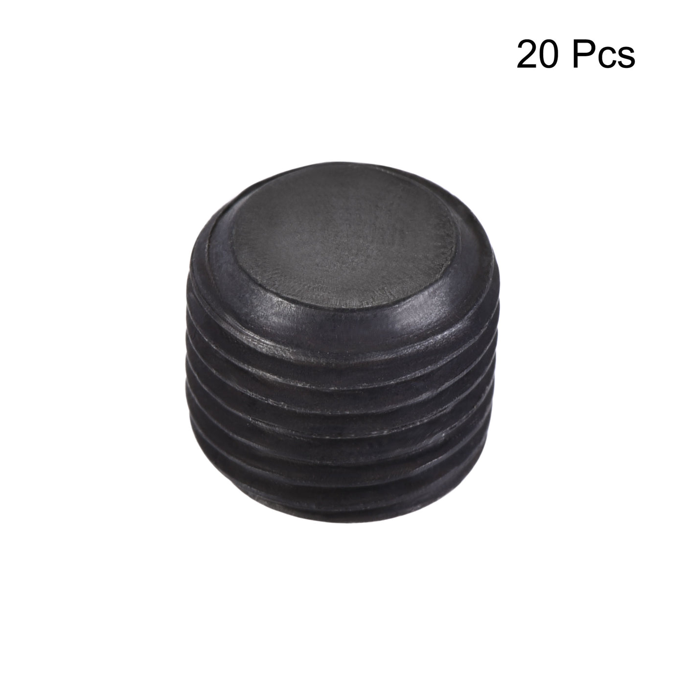Harfington Carbon Steel Internal Hex Thread Socket Pipe Plug, M Male Thread Black Pipe Cap, 20Pcs