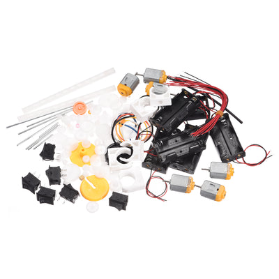 Harfington 130Pcs Plastic Gear Package Kit DIY Gear Assortment accessories set for Motor Car Robot Various Gear Axle Belt Bushings