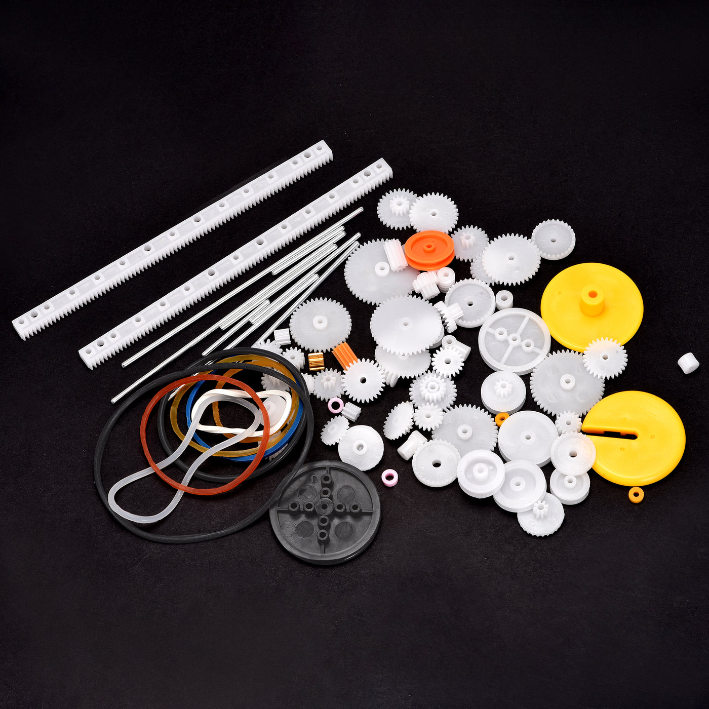 Harfington 141Pcs Plastic Gear Package Kit DIY Gear Assortment accessories set for Motor Car Robot Various Gear Axle Belt Bushings