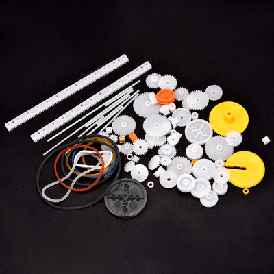 Harfington 141Pcs Plastic Gear Package Kit DIY Gear Assortment accessories set for Motor Car Robot Various Gear Axle Belt Bushings