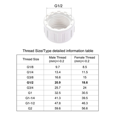 Harfington G Pipe Fitting Cap, PVC Female Thread Hose Connector, for Garden and Outdoor Water Pipes End, 20Pcs