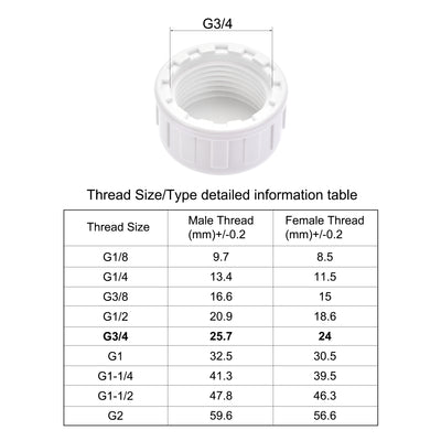 Harfington G Pipe Fitting Cap, PVC Female Thread Hose Connector, for Garden and Outdoor Water Pipes End, 20Pcs