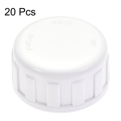 Harfington G Pipe Fitting Cap, PVC Female Thread Hose Connector, for Garden and Outdoor Water Pipes End, 20Pcs