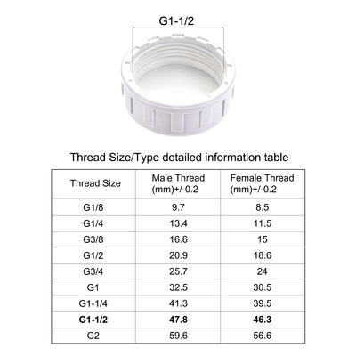 Harfington G Pipe Fitting Cap, PVC Female Thread Hose Connector, for Garden and Outdoor Water Pipes End