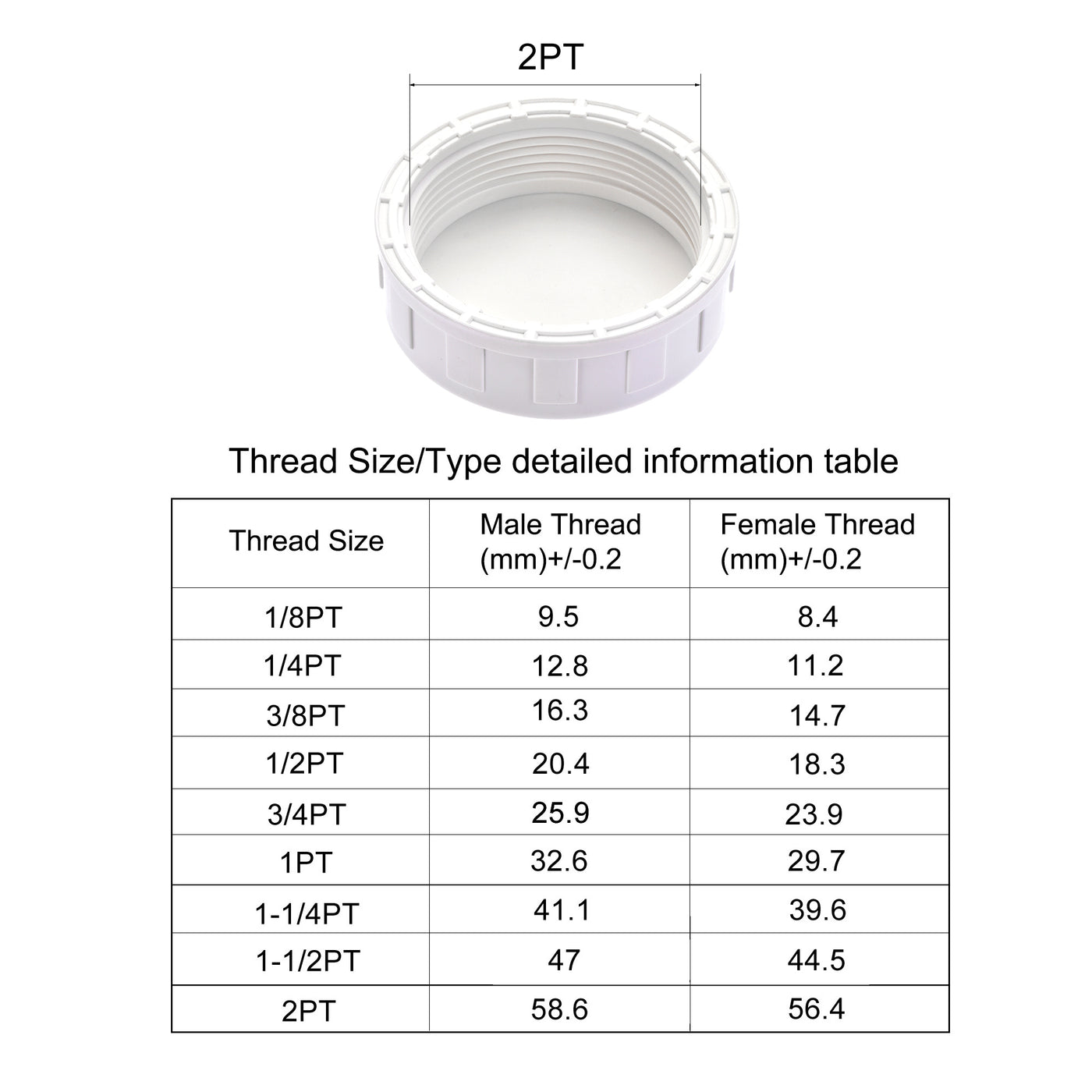 Harfington G Pipe Fitting Cap, PVC Female Thread Hose Connector, for Garden and Outdoor Water Pipes End
