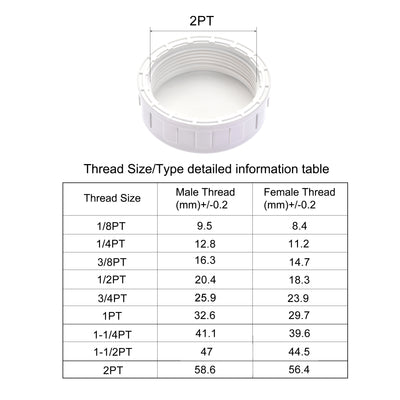 Harfington G Pipe Fitting Cap, PVC Female Thread Hose Connector, for Garden and Outdoor Water Pipes End