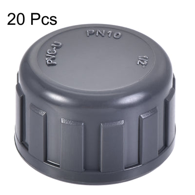 Harfington G Pipe Fitting Cap, PVC Female Thread Hose Connector, for Garden and Outdoor Water Pipes End, 20Pcs