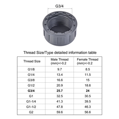 Harfington G Pipe Fitting Cap, PVC Female Thread Hose Connector, for Garden and Outdoor Water Pipes End, 20Pcs