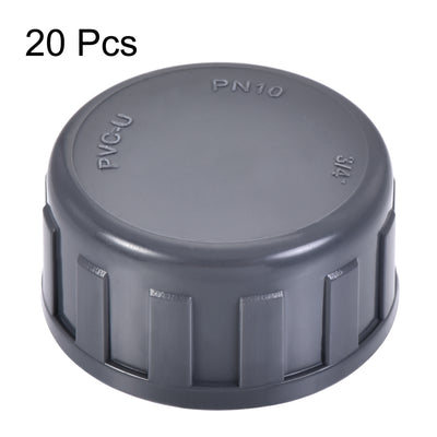 Harfington G Pipe Fitting Cap, PVC Female Thread Hose Connector, for Garden and Outdoor Water Pipes End, 20Pcs