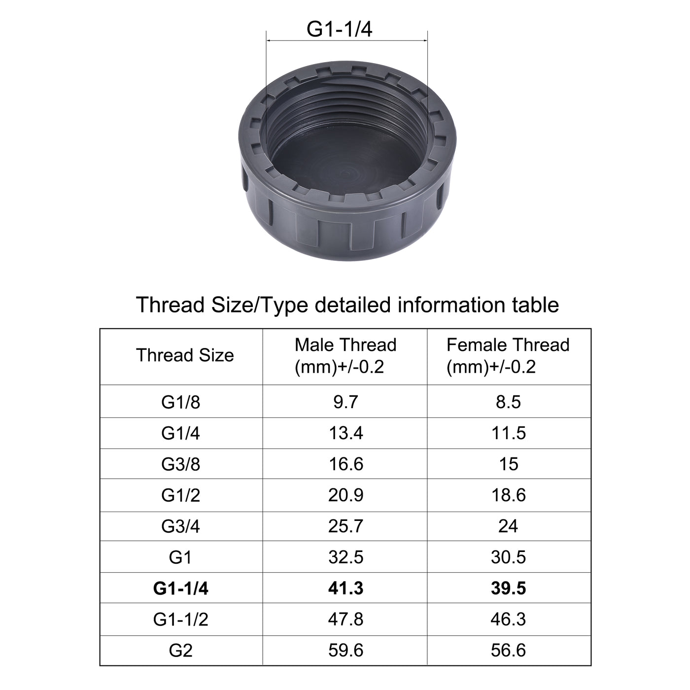 Harfington G Pipe Fitting Cap, PVC Female Thread Hose Connector, for Garden and Outdoor Water Pipes End