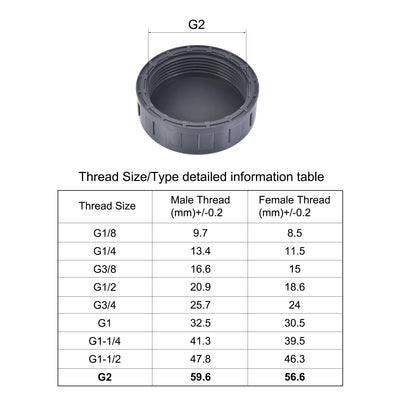 Harfington G Pipe Fitting Cap, PVC Female Thread Hose Connector, for Garden and Outdoor Water Pipes End