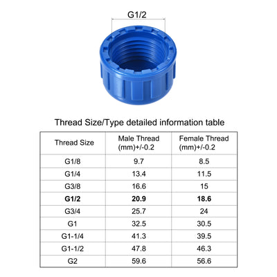 Harfington G Pipe Fitting Cap, PVC Female Thread Hose Connector, for Garden and Outdoor Water Pipes End, 20Pcs