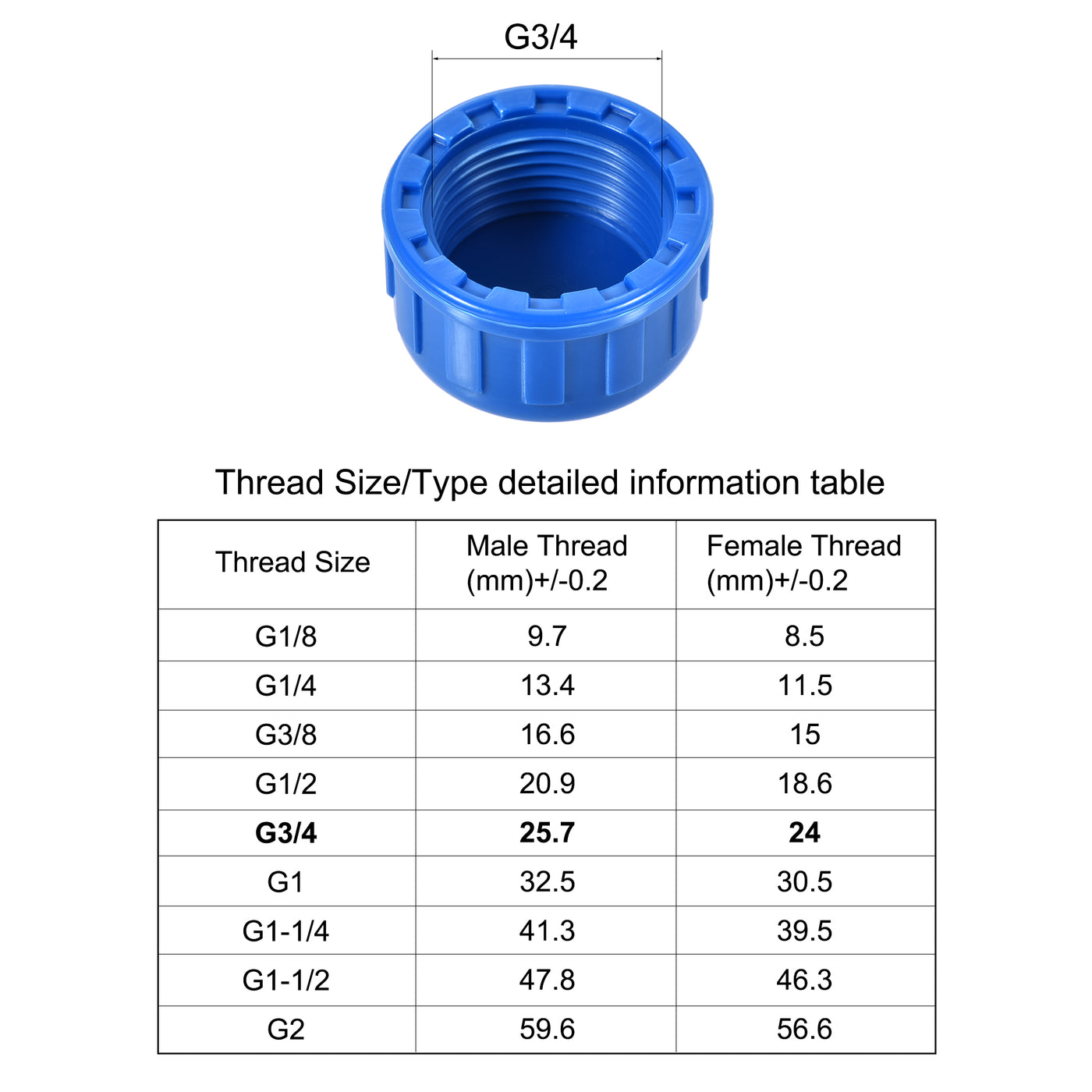 Harfington G Pipe Fitting Cap, PVC Female Thread Hose Connector, for Garden and Outdoor Water Pipes End, 20Pcs