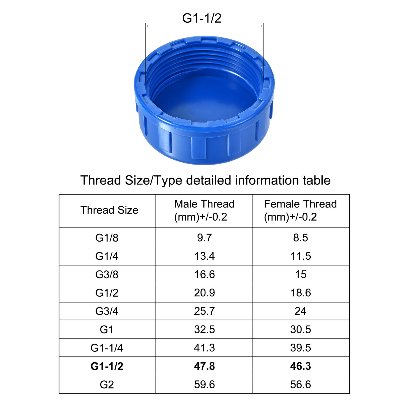 Harfington G Pipe Fitting Cap, PVC Female Thread Hose Connector, for Garden and Outdoor Water Pipes End