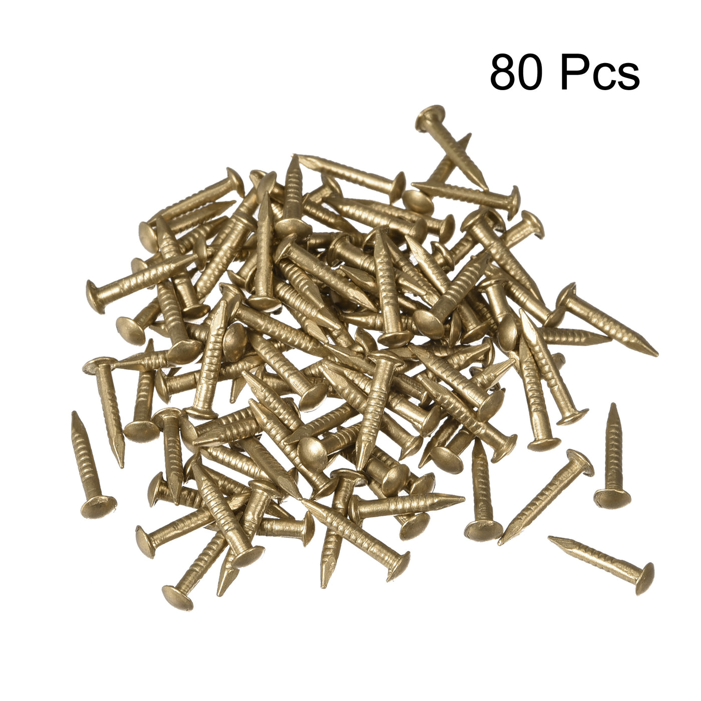 Harfington Small Tiny Brass Nails 1.2x8mm for DIY Decorative Pictures Wooden Boxes Household Accessories 80pcs