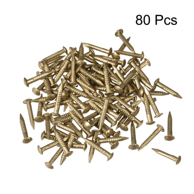 Harfington Small Tiny Brass Nails 1.2x8mm for DIY Decorative Pictures Wooden Boxes Household Accessories 80pcs