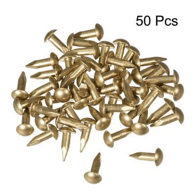 Harfington Small Tiny Brass Nails, for DIY Pictures Wooden Boxes Household Accessories