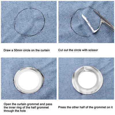 Harfington Curtain Grommets Curtain Eyelets Rings Home Window Decor