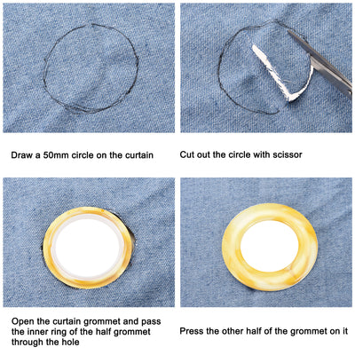 Harfington Curtain Grommets Curtain Eyelets Rings Home Window Decor