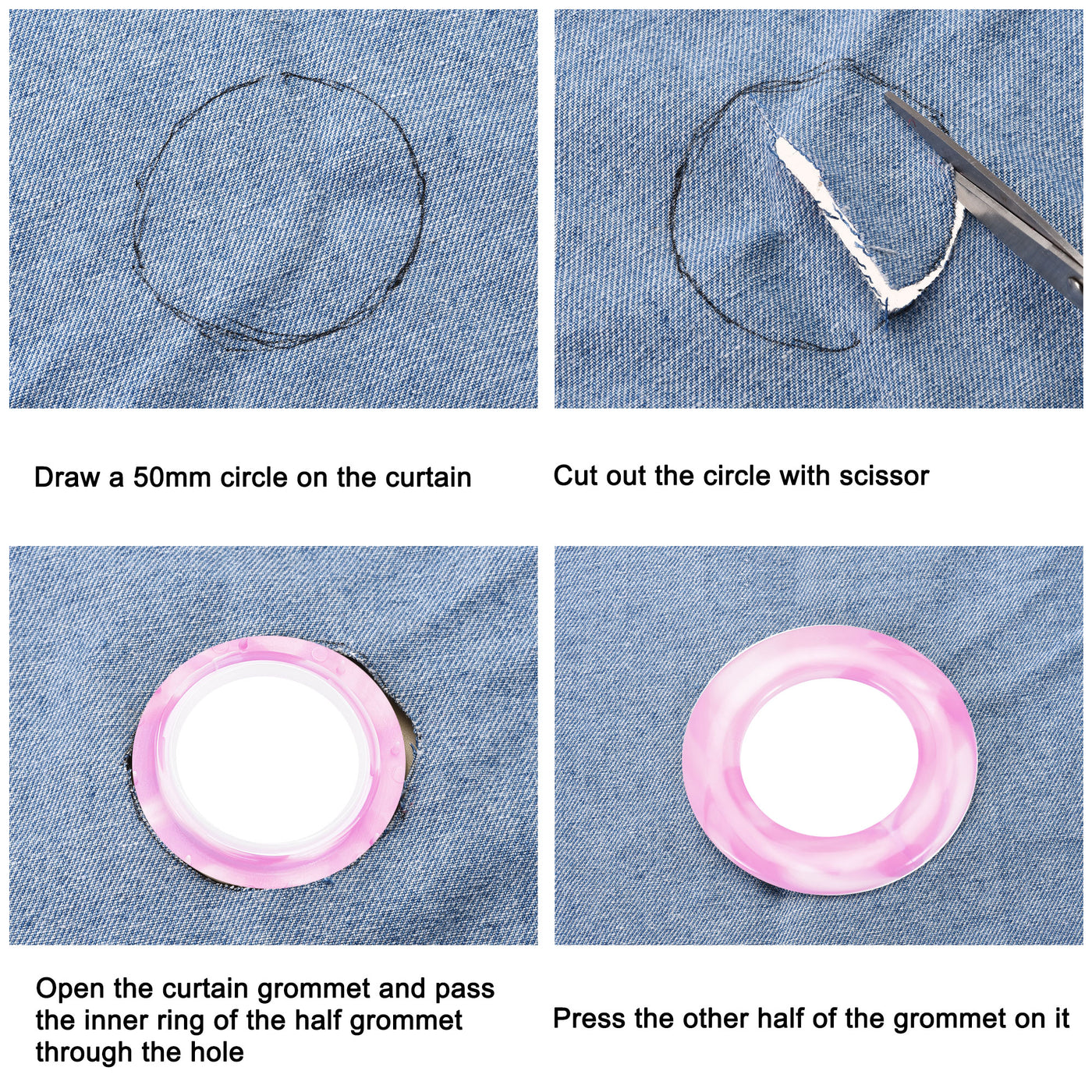 Harfington Curtain Grommets Curtain Eyelets Rings Home Window Decor