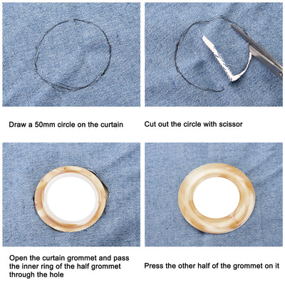 Harfington Curtain Grommets Curtain Eyelets Rings Home Window Decor