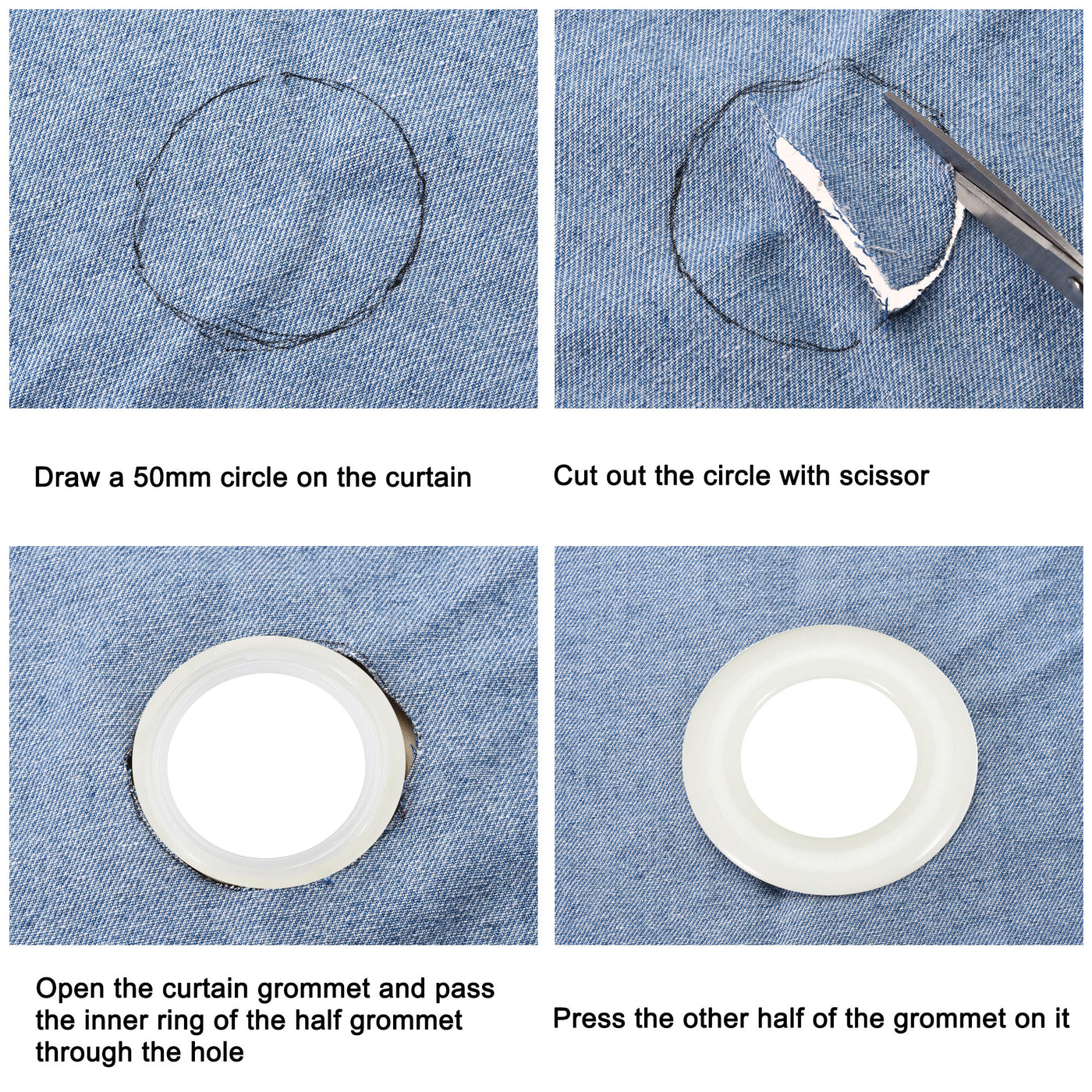 Harfington Curtain Grommets Curtain Eyelets Rings Home Window Decor