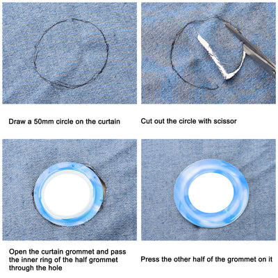 Harfington Curtain Grommets Curtain Eyelets Rings Home Window Decor