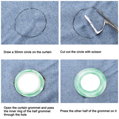 Harfington Curtain Grommets Curtain Eyelets Rings Home Window Decor