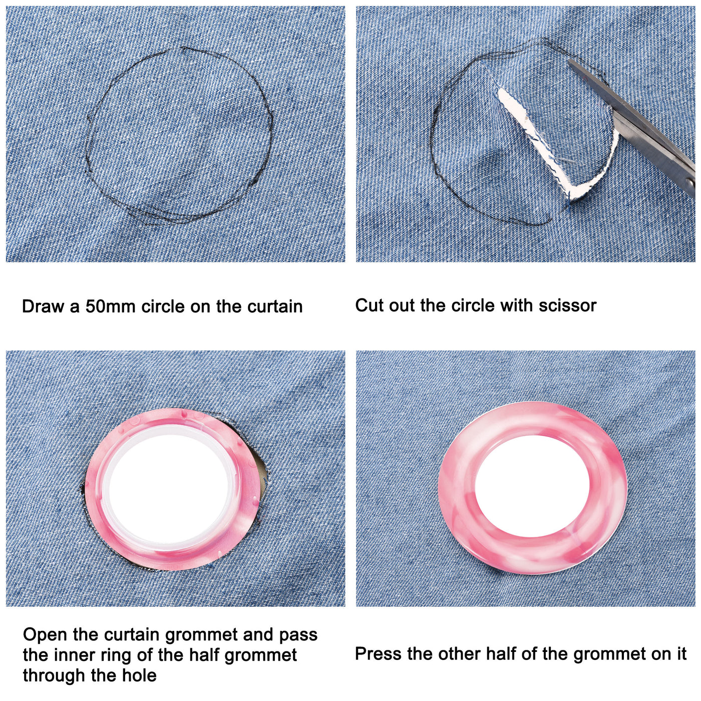 Harfington Curtain Grommets Curtain Eyelets Rings Home Window Decor