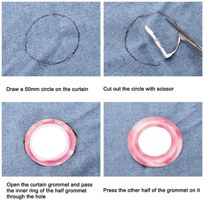 Harfington Curtain Grommets Curtain Eyelets Rings Home Window Decor