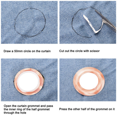 Harfington Curtain Grommets Curtain Eyelets Rings Home Window Decor