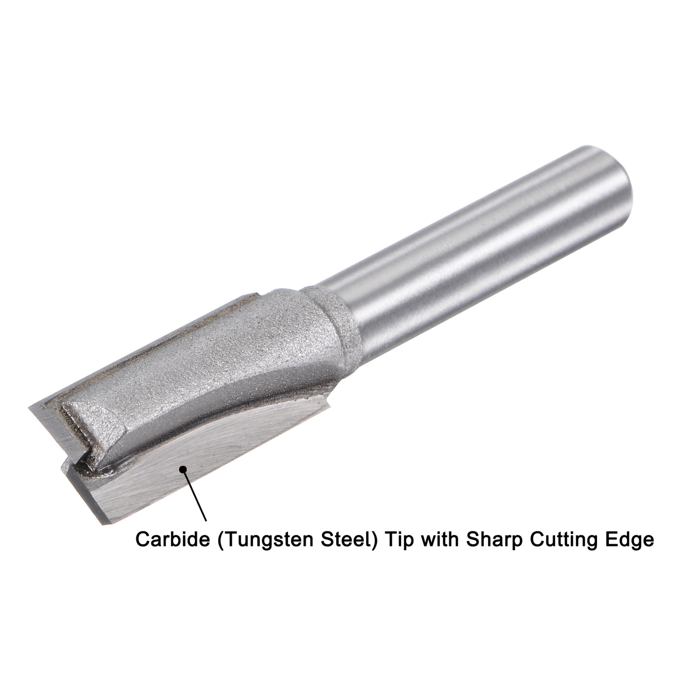 Harfington 3/8" Dia 1/4" Shank Bottom Cleaning Router Bit 2 Flute Carbide Tipped Uncoated