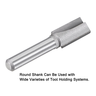 Harfington 3/8" Dia 1/4" Shank Bottom Cleaning Router Bit 2 Flute Carbide Tipped Uncoated