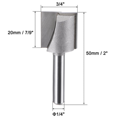 Harfington 3/4" Dia 1/4" Shank Bottom Cleaning Router Bit 2 Flute Carbide Tipped Uncoated