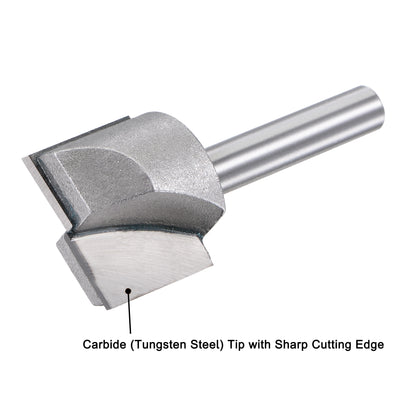 Harfington 7/8" Dia 1/4" Shank Bottom Cleaning Router Bit 2 Flute Carbide Tipped Uncoated