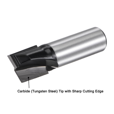 Harfington 15mm Dia 1/2" Shank Bottom Cleaning Router Bit 2 Flute Carbide Tipped Uncoated