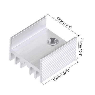 Harfington 16x15x10mm TO-220 Aluminum Heatsink for Cooling MOSFET Transistor Diodes TO-220 20pcs