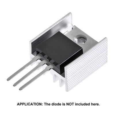 Harfington 16x15x10mm TO-220 Aluminum Heatsink for Cooling MOSFET Transistor Diodes TO-220 20pcs