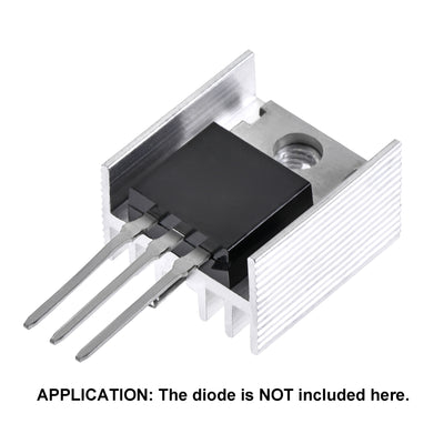 Harfington 16x15x10mm TO-220 Aluminum Heatsink for Cooling MOSFET Transistor Diodes with a Support Pin 10pcs