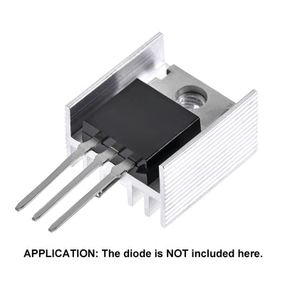 Harfington 16x15x10mm TO-220 Aluminum Heatsink for Cooling MOSFET Transistor Diodes with a Support Pin 20pcs