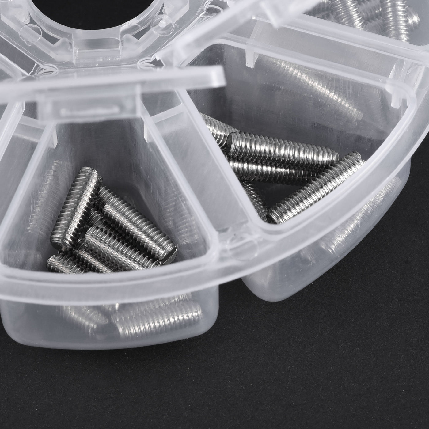 Harfington Slotted Set Grub Screws, M4 Metric 304 Stainless Steel Flat Point Set Screws Assortment Kit 1set (100pcs)