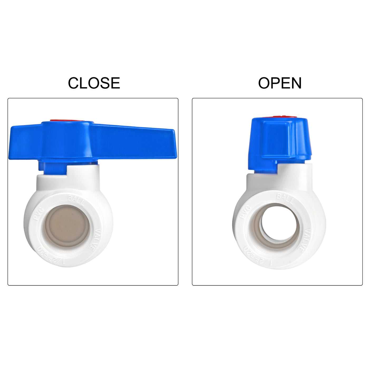 Harfington Ball Valve, Female Thread PVC Valve for Aquarium Setup10Pcs