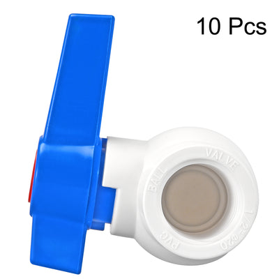Harfington Ball Valve, Female Thread PVC Valve for Aquarium Setup10Pcs