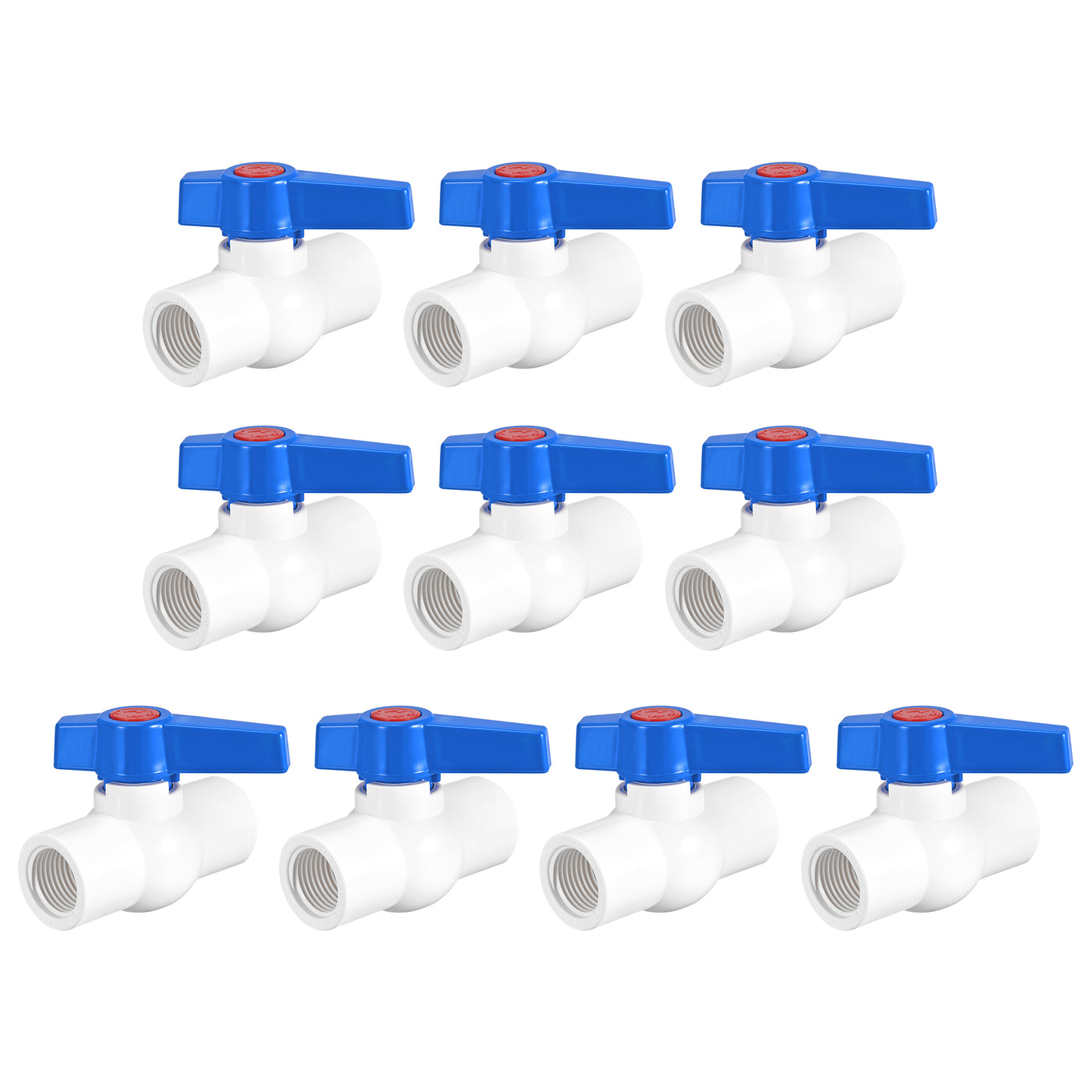 Harfington Ball Valve, Female Thread PVC Valve for Aquarium Setup10Pcs