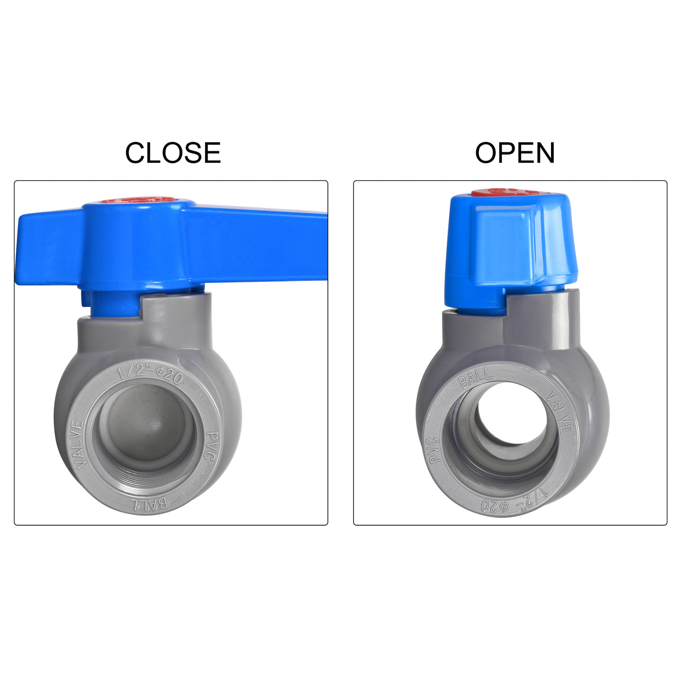 Harfington Ball Valve, Female Thread PVC Valve for Aquarium Setup10Pcs