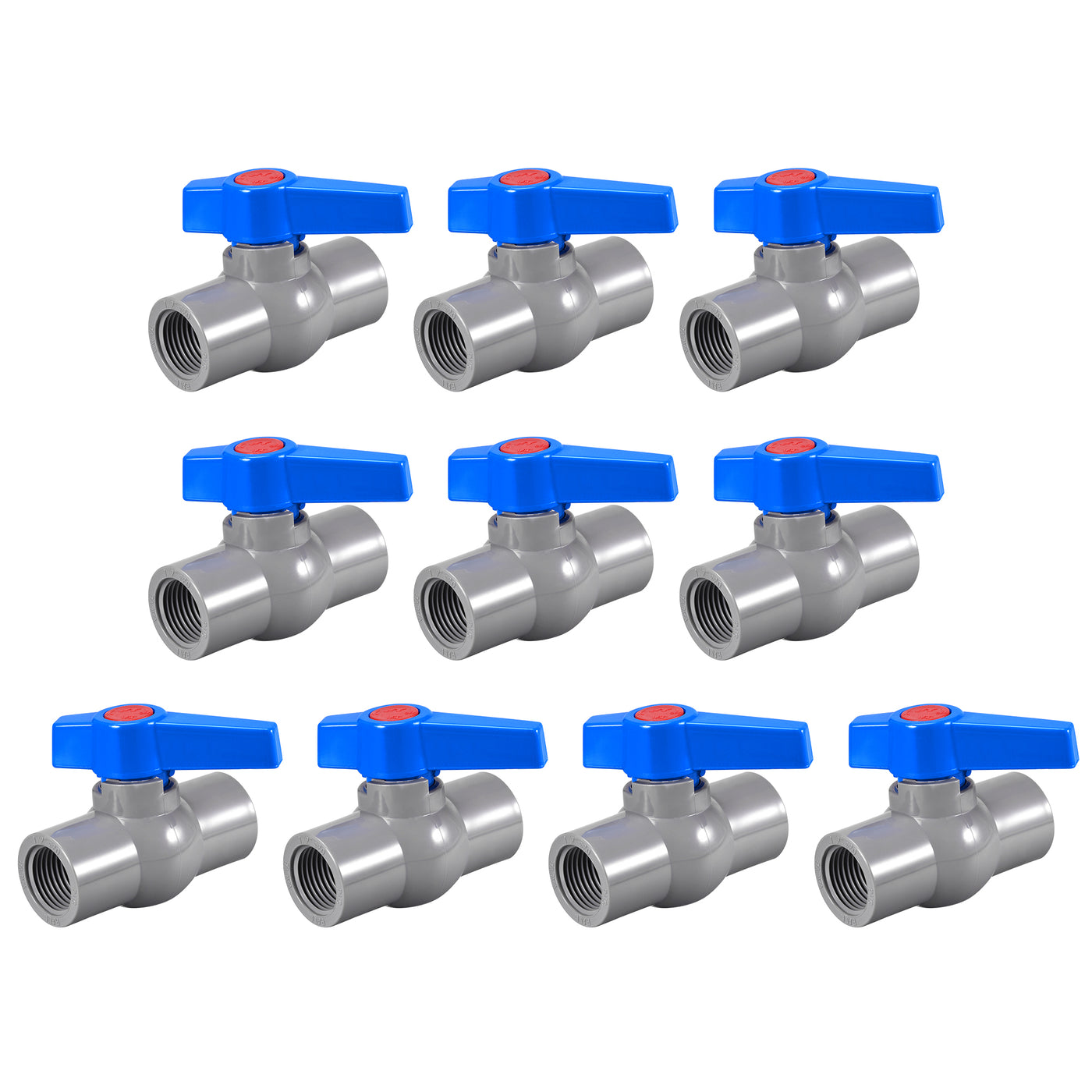 Harfington Ball Valve, Female Thread PVC Valve for Aquarium Setup10Pcs
