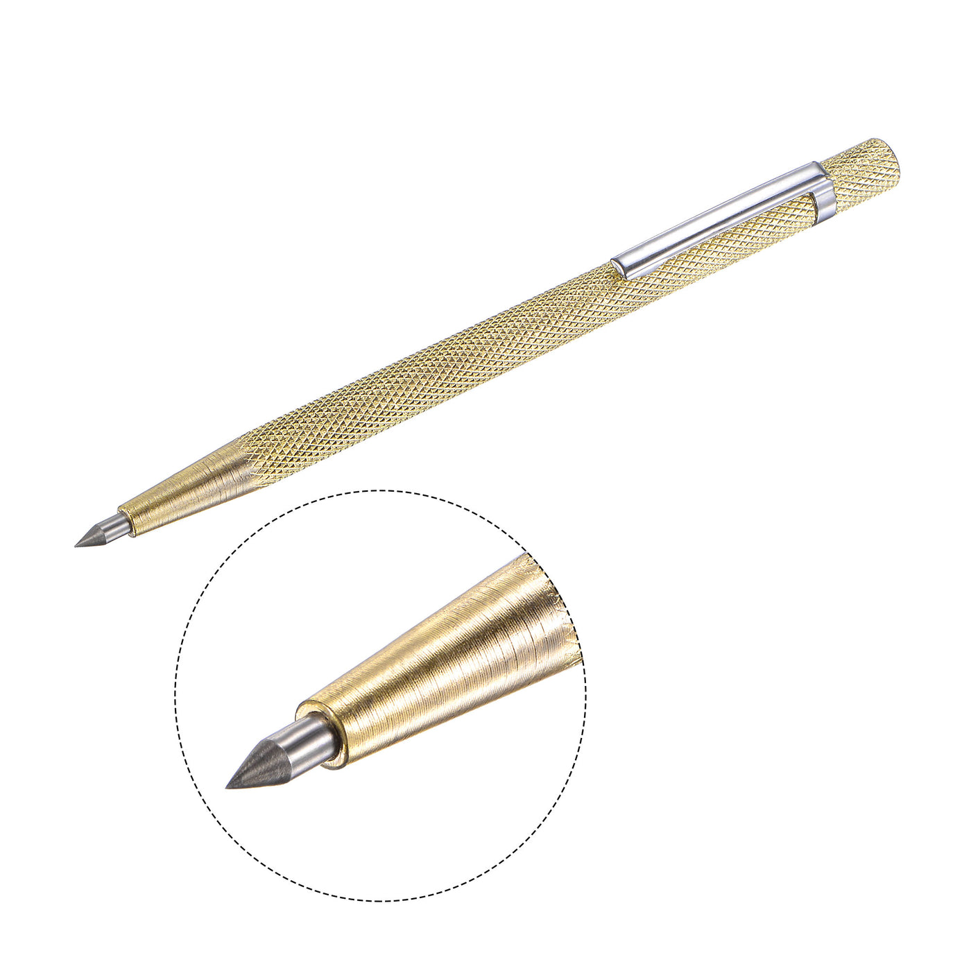 Harfington Glass Cutter 6-12mm, Pencil Style Oil Feed Carbide Tip Aluminum Alloy Handle with 12-20mm Replacement Blade, Oil Dispenser, Scribing Pen (Golden)