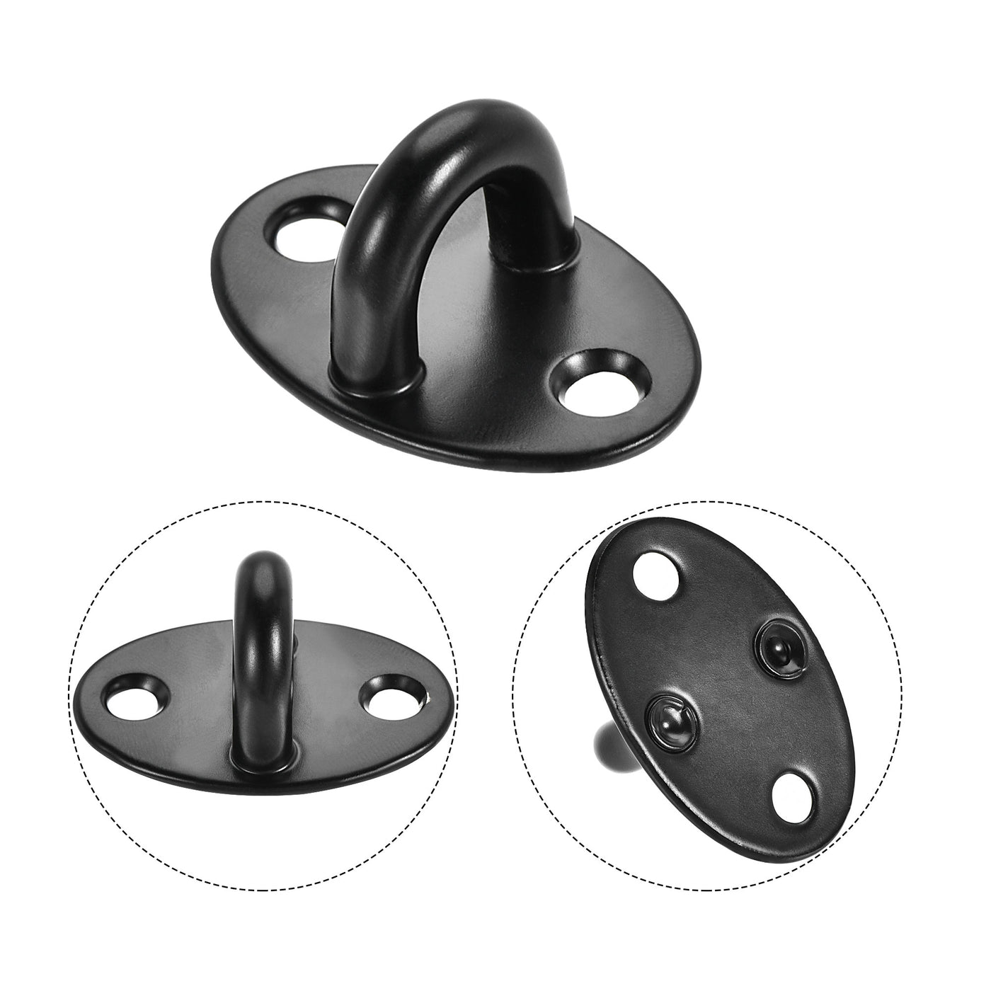 Harfington 14" Cabin Hook Eye Latch Gate Door Swivel Window Hook 201 Stainless Steel with Screws Black