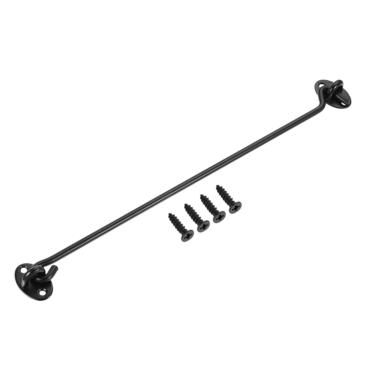 Harfington 14" Cabin Hook Eye Latch Gate Door Swivel Window Hook 201 Stainless Steel with Screws Black