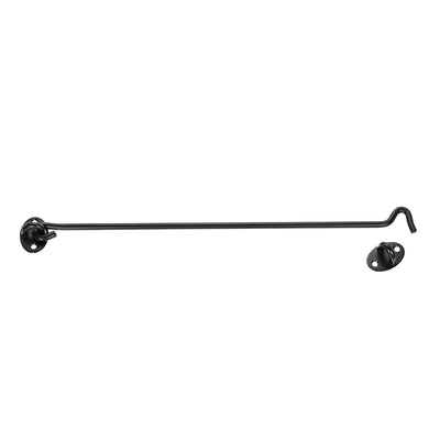 Harfington 14" Cabin Hook Eye Latch Gate Door Swivel Window Hook 201 Stainless Steel with Screws Black 4pcs